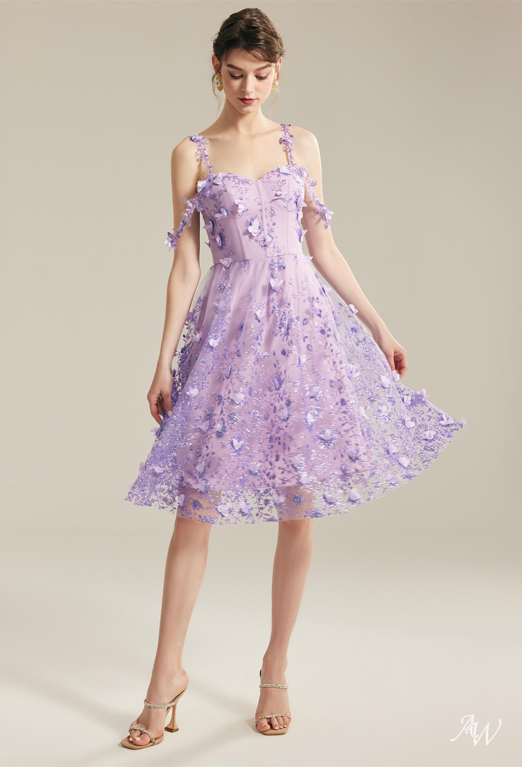 Lilac Floral Wedding Dress