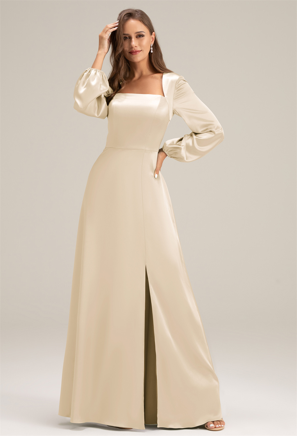 Long Sleeves Fall Bridesmaid Dress 2023 from AW Bridal