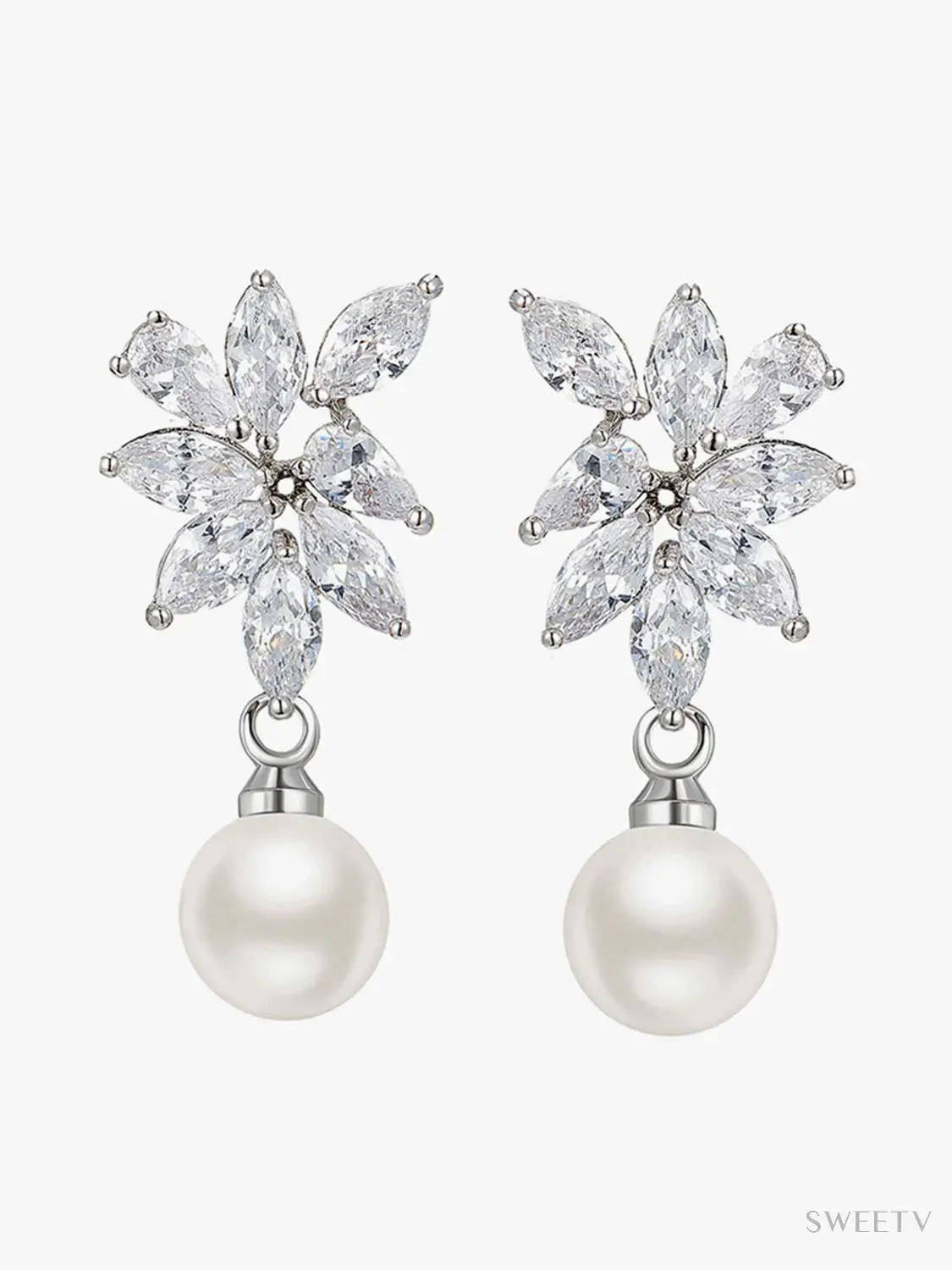 Pearl Bridal Earrings - Sweetv